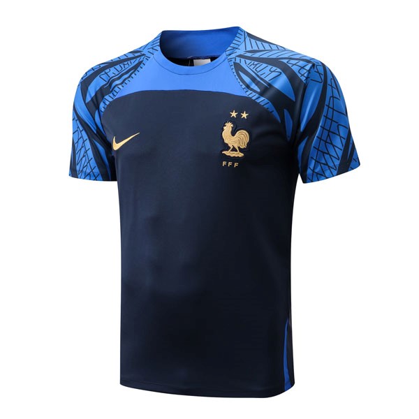 Trainingsshirt Frankreich 2022-23 Blau Schwarz